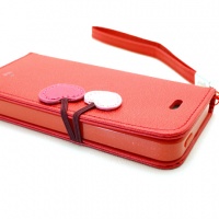 【iPhone5/5S/SE】スタンド機能つき！Cherry手帳型ケース